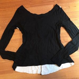 Express Off The Shoulder Lacey Sweater